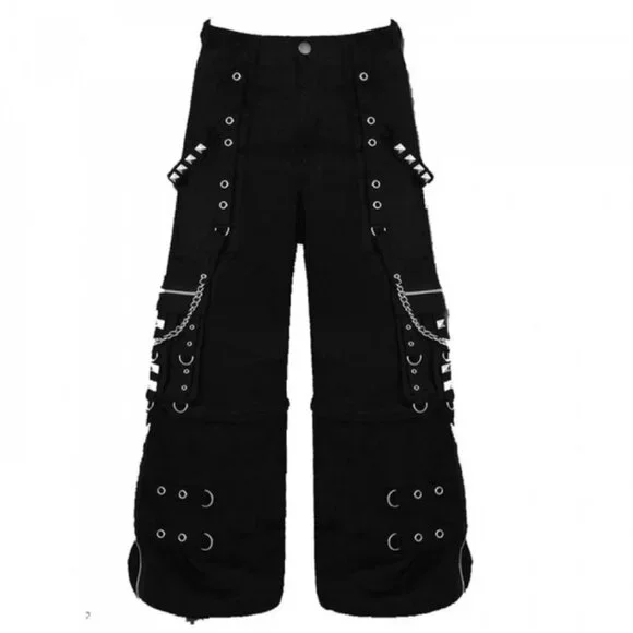 Gothic Bondage Men Pant Alternative Punk Attitude Cyber Rock Emo Trouser Pant - Picture 1 of 3